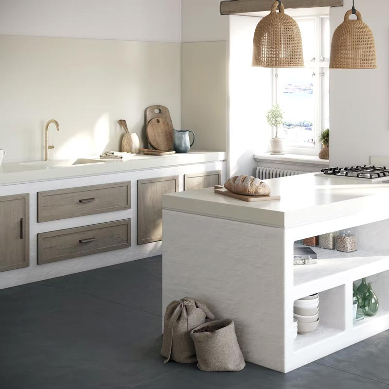 Plan de travail en Quartz Silestone Faro white